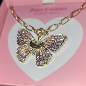 Juicy Couture Multicolor Crystal Butterfly Necklace